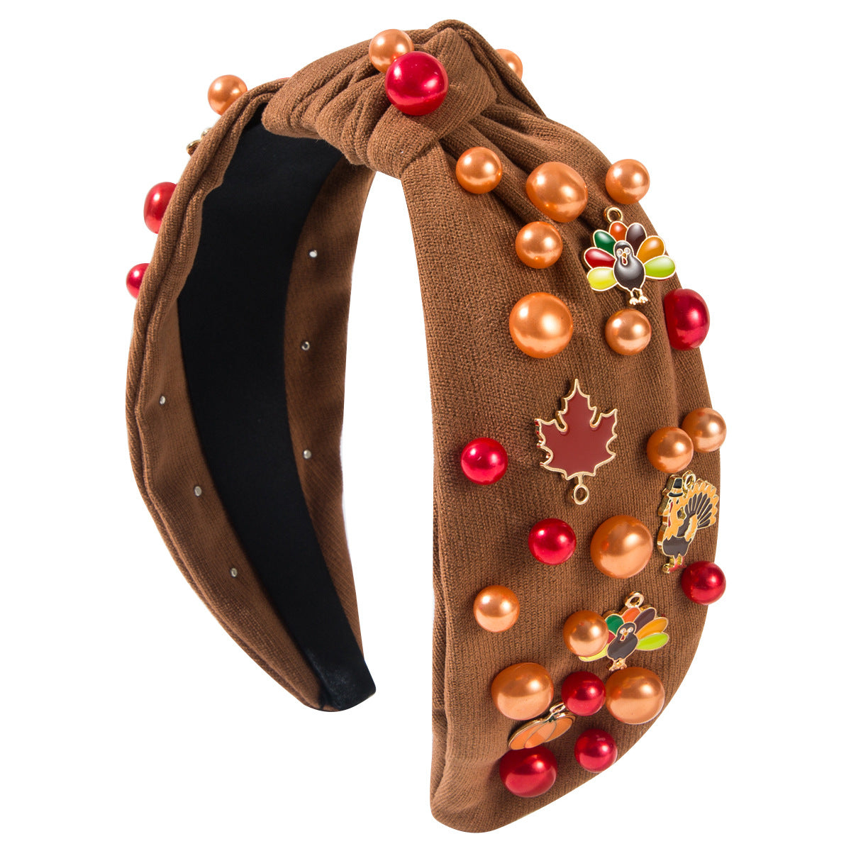 Wholesale Thanksgiving Beaded Alloy Maple Leaf Chinese Restaurant Turkey Headband